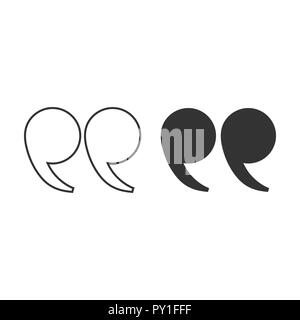 Quote icon. Vector illustration, flat design style. Stock Vector