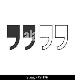 Quote icon. Vector illustration, flat design style. Stock Vector