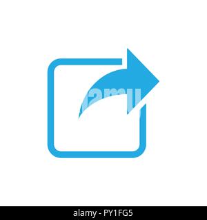 Share icon. Forward Icon. Vector illustration, flat design. Stock Vector