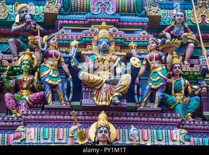 Statues in Sri Veeramakaliamman temple in Little India, Singapore Stock Photo