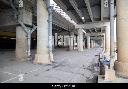Under the bridge in downtown Pittsburgh, Pennsylvania, USA Stock Photo
