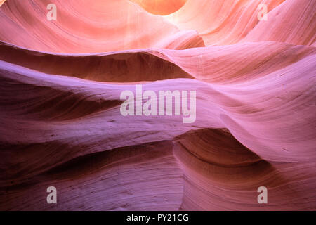 Horizontally layered patterns in the walls of the Antelope Canyon, Page, Arizona, USA Stock Photo