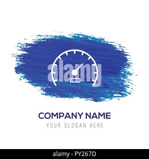 Speedometer Icon - Blue watercolor background Stock Vector