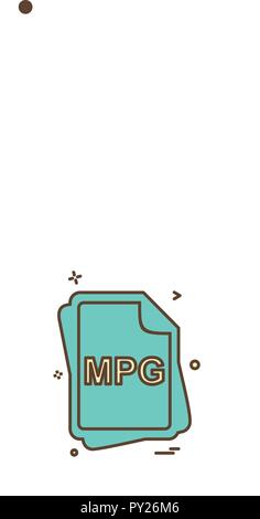 MPG file type icon design vector Stock Vector