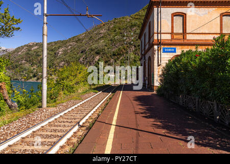 The train station at Dorio on Lake Como, italy Stock Photo