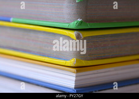 Side view of old stacked books Stock Photo