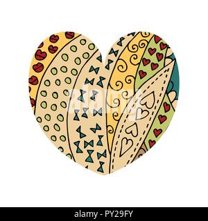Heart tangle pattern. Vector illustration. Valentine s day card. Stock Vector