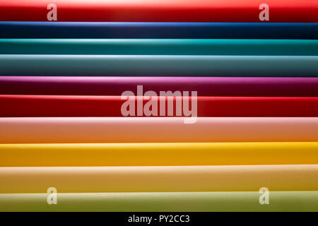 Rows of multi coloured card Stock Photo