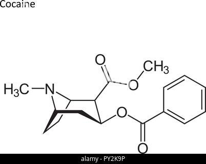 Skeletal formula. stimulant molecule Vector illustration Stock Vector