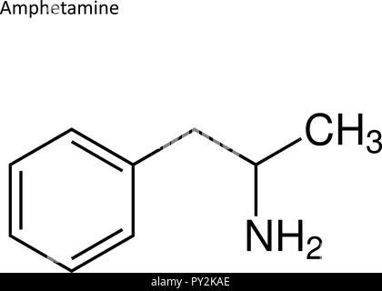 Skeletal formula. stimulant molecule Vector illustration Stock Vector
