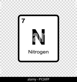 N Nitrogen Chemical Element Periodic Table. Single vector illustration ...