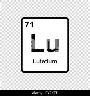 Lutetium chemical element of Mendeleev Periodic Table on pink ...