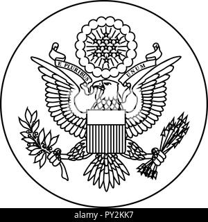 Symbol of United States. Black and white emblem Stock Vector