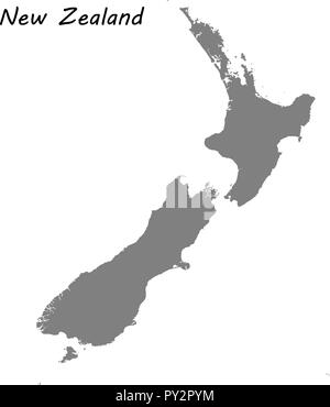 High quality map of New Zealand . Vector illustration Stock Vector