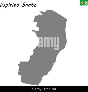 High Quality map of Espirito Santo is a state of Brazil Stock Vector