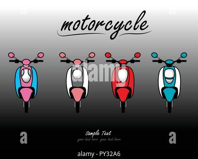 Set of four front scooters design Stock Vector