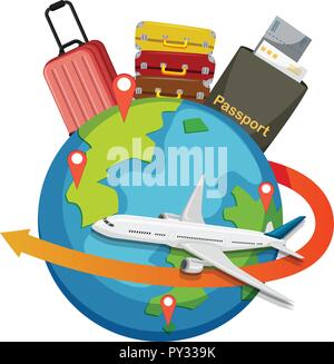 A tourist element on white background illustration Stock Vector