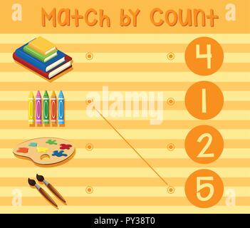 A math number worksheet illustration Stock Vector