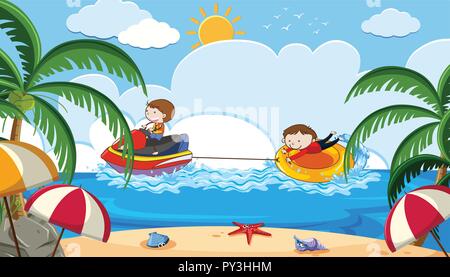A Beach Activity Jet Ski illustration Stock Vector