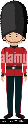 Royal British Soldier Uniform on White Background illustration Stock Vector