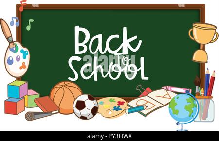 Back to School Element on White Background illustration Stock Vector