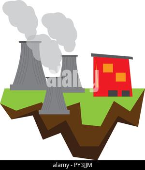 Nuclear power plant. Energy conceptual image Stock Vector