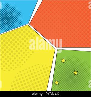 Colored comic page Stock Vector