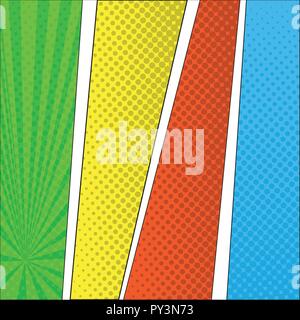Colored comic page Stock Vector