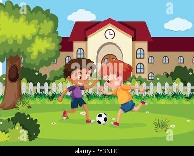 Comic illustration on a theme: Teamwork.Office workers playing football.  Drawing by hand Stock Illustration | Adobe Stock