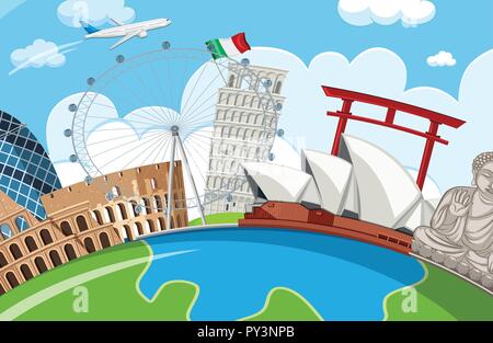 A famous landmark template illustration Stock Vector