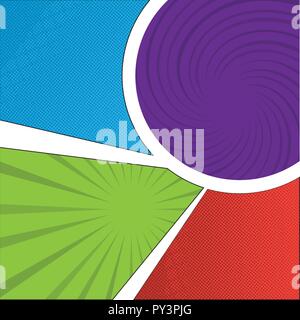 Colored comic page Stock Vector