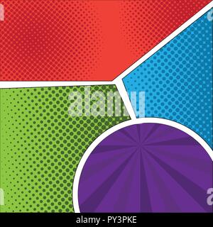 Colored comic page Stock Vector