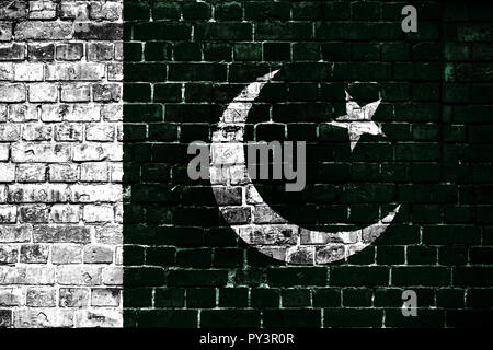 Pakistan flag is painted onto an old brick wall Stock Photo - Alamy