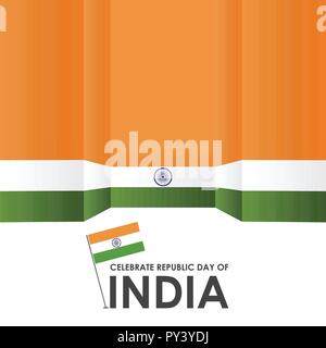 Indian Republic day card with typogrpahic background vector Stock Vector