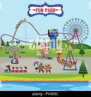 Fun fair scene white background Stock Vector Image & Art - Alamy