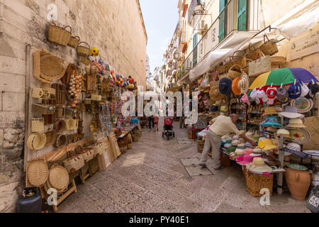 Italy, Apulia, Bari, souvenir shops in old town Stock Photo