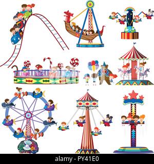 A set of theme park rides illustration Stock Vector Image & Art - Alamy