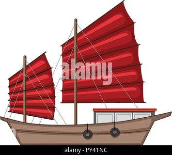 A Barque on White Background illustration Stock Vector