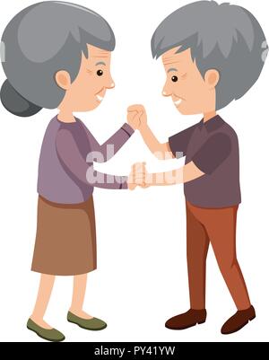 A elderly couple dancing illustration Stock Vector