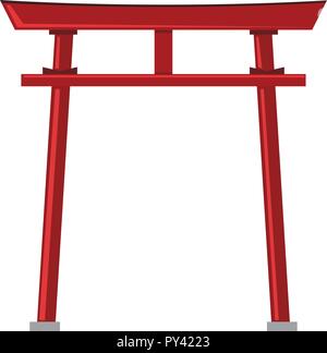 A Japanese torii on white background illustration Stock Vector