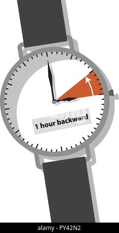 End of Summertime - time to adjust the watch Stock Vector