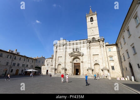 Italy, Marche, Ascoli Piceno, Sant'Emidio cathedral in Arrigo square Stock Photo