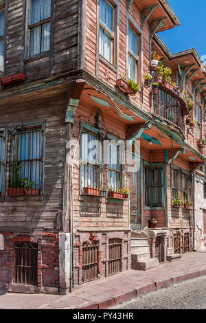 Istanbul, Turkey, May 2, 2012: Traditional wooden house in Sultanahmet. Stock Photo