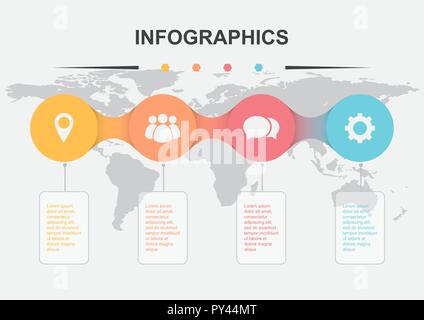 Infographic design template with circle elements, stock vector Stock Vector