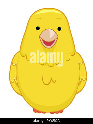 Illustration of a Yellow Canary Bird Stock Photo