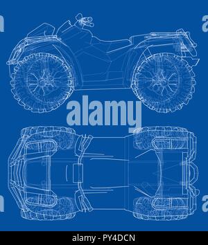 ATV quadbike concept outline. Vector Stock Vector