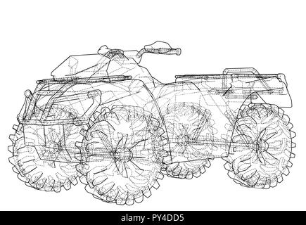 ATV quadbike concept outline. Vector Stock Vector