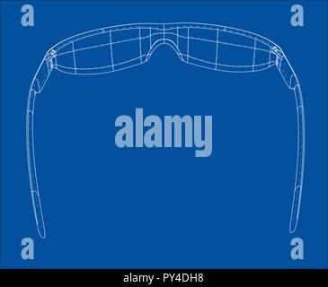 VR Virtual Reality Glasses Concept. Vector Stock Vector