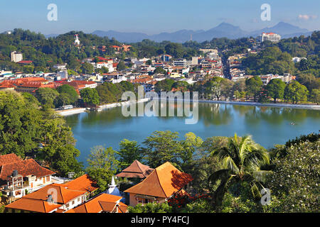 View over the city of Kandy in Sri Lanka Stock Photo