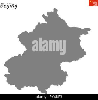 High Quality map of Beijing is a province of China Stock Vector